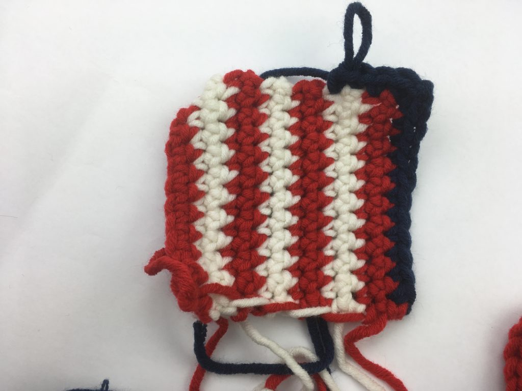Edging the Striped Block - crochet