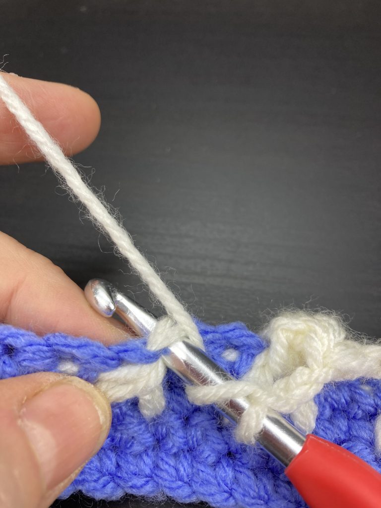 Crochet bunny stitch step 10