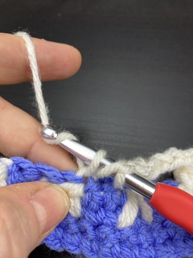 Crochet bunny stitch step 11