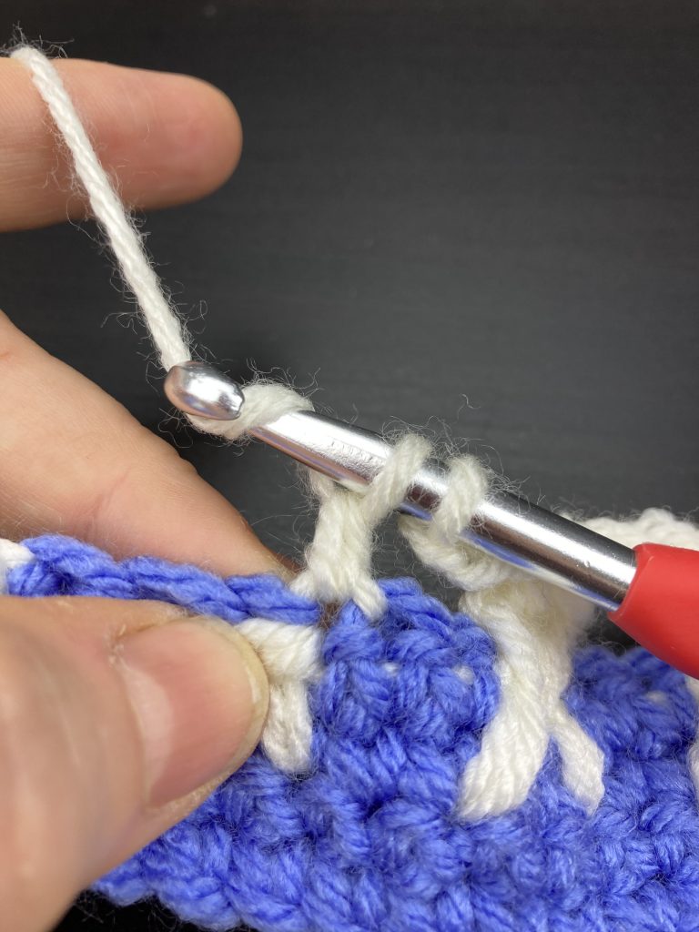 Crochet bunny stitch step 12
